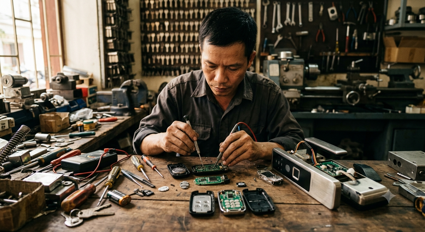 Lỗi khóa Smartkey, remote cửa cuốn, khóa vân tay